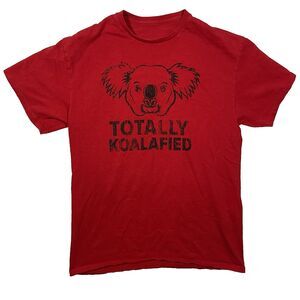 Koalified Funny Koala Pun Graphic T-Shirt Red Unisex Adult Size S/M